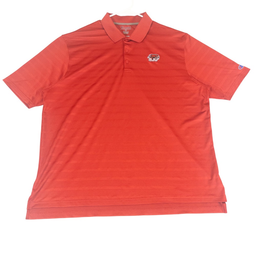 Champion Mens 2XL Red St Josephs University Hawks SJU Logo Polo Shirt XXL